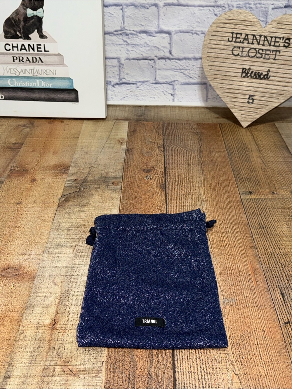 Triangl Swimwear Drawstring Swimsuit Bag blue glitter